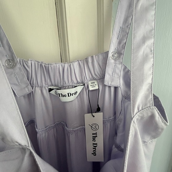The Drop NWT Dusty Purple Lavender tiered Maxi Dress w pockets XXS - Picture 6 of 6